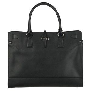 Salvatore Ferragamo Gancini Black Leather Tote